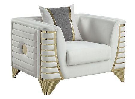 Donovan Cream/Gold Sofa and Loveseat S4010