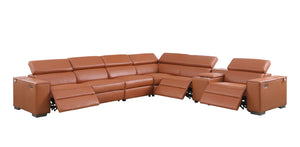 Picasso Carmel 3 POWER  Leather Match 7pc Sectional  MI631