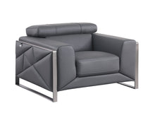 Load image into Gallery viewer, Giorgio Dark Grey Italian Leather Sofa and Loveseat MI-989