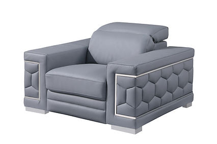 Favo L.Blue  Italian Leather Living Room Set MI-1250