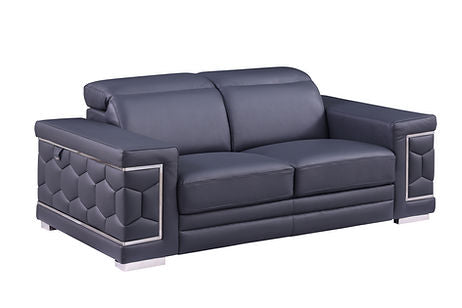Favo Navy Italian Leather Living Room Set MI-1250