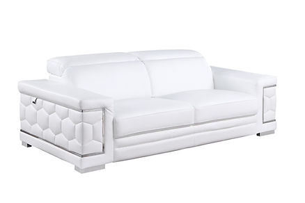 Favo White Italian Leather  Living Room Set MI-1250