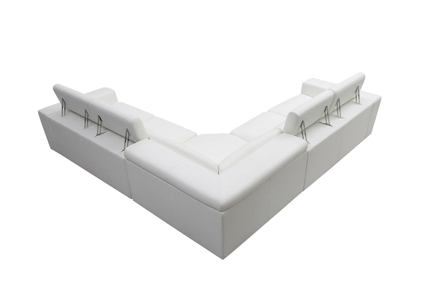 Domo White Italian Leather Sectional MI-8010A