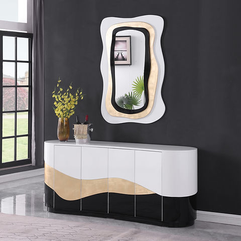 Nimbus White/Black/Gold Console Table A-C29