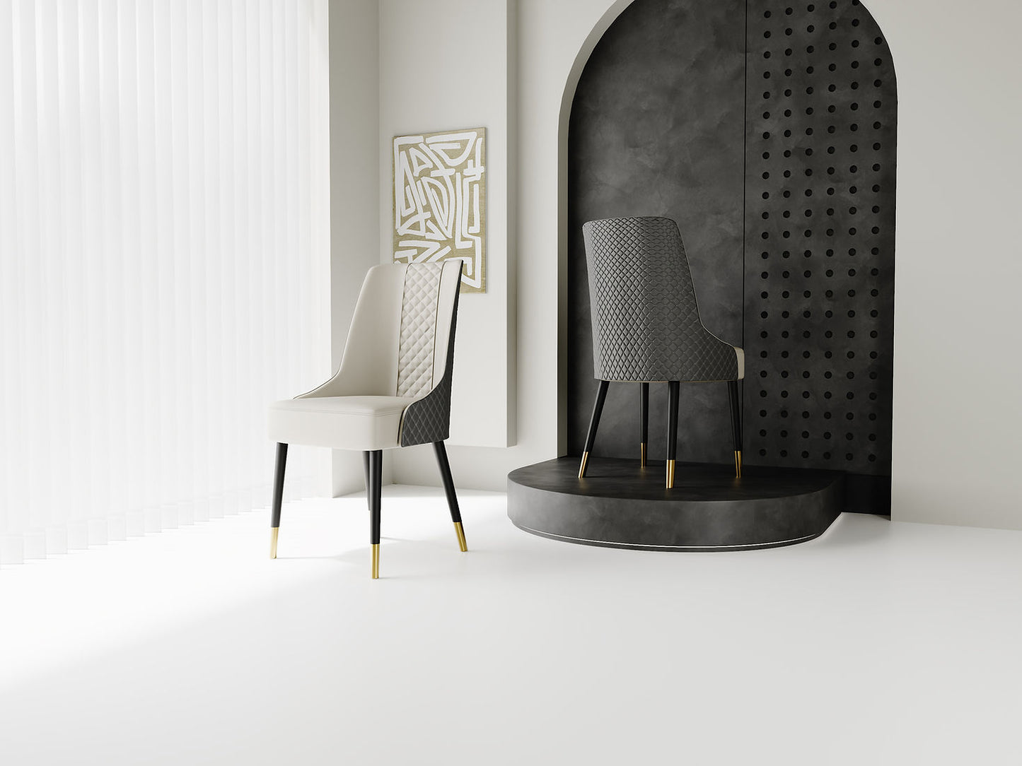 Lexi&Rani Black 7pc Dining RoomSet (Matte Sintered Stone)