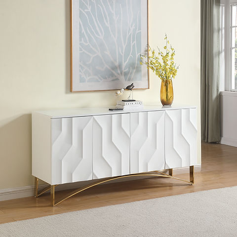 Bianca White/Gold Console Table A-C07