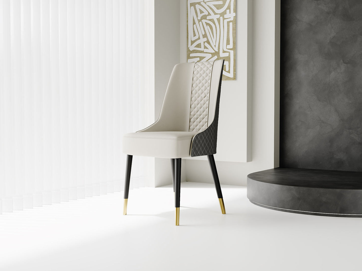 Lexi&Rani Black 7pc Dining RoomSet (Matte Sintered Stone)