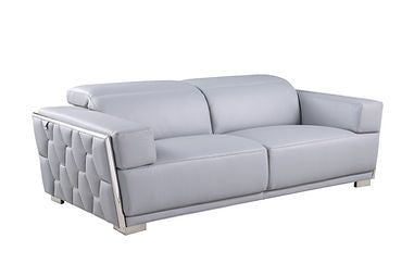 Hexor Light Blue Italian Leather Sofa And Loveseat MI-1245