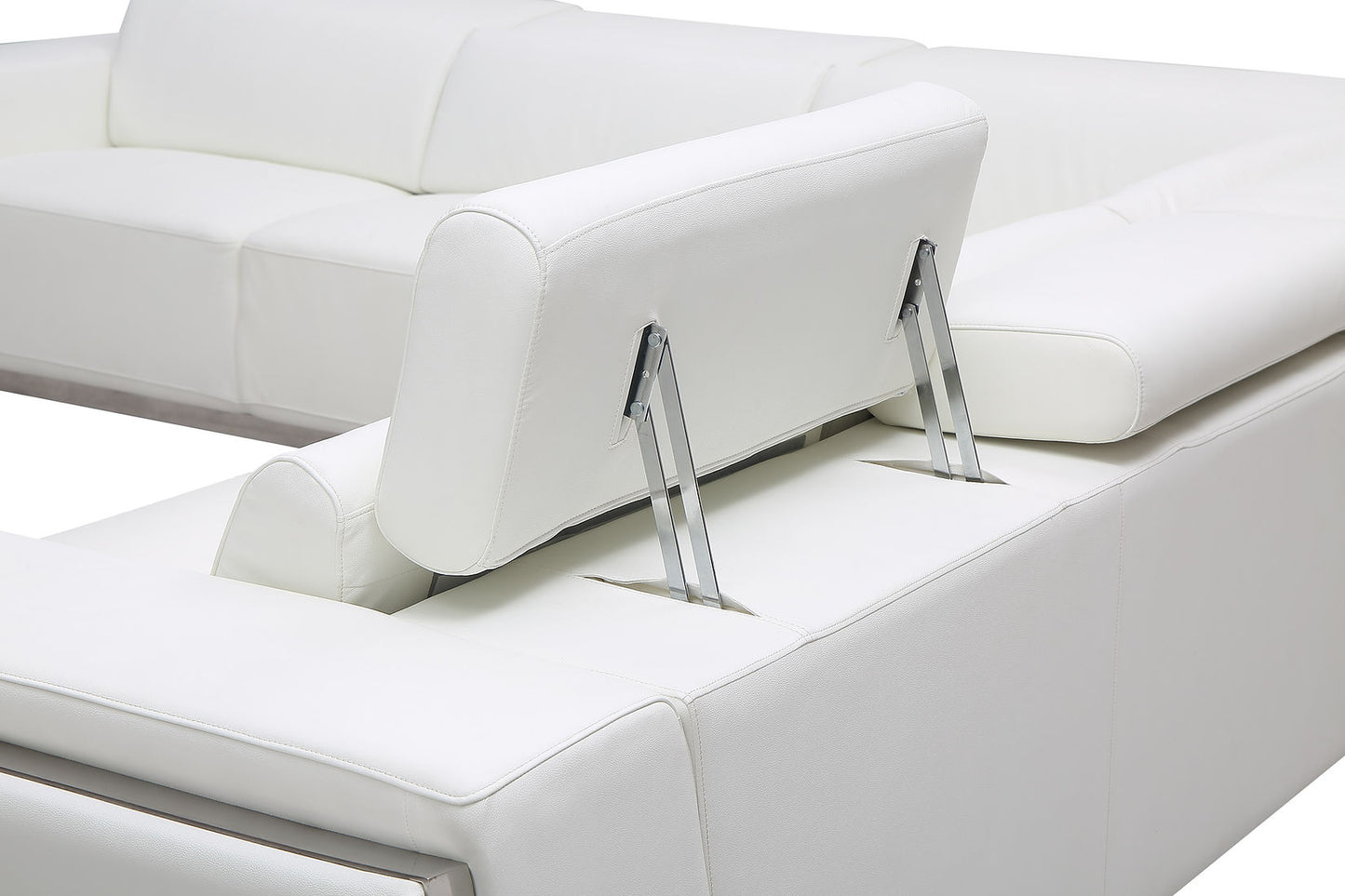 Domo White Italian Leather Sectional MI-8010A