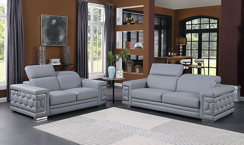 Favo L.Blue  Italian Leather Living Room Set MI-1250