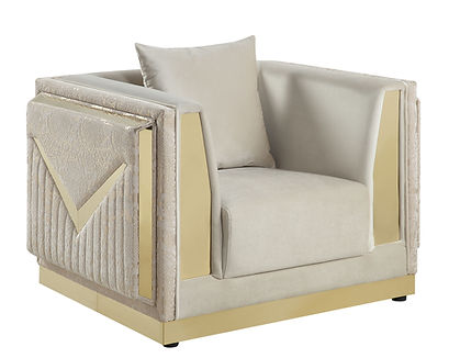 Monaco Cream/Gold Living Room Set S4030