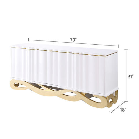Isodora White/Gold Console Table A-C17