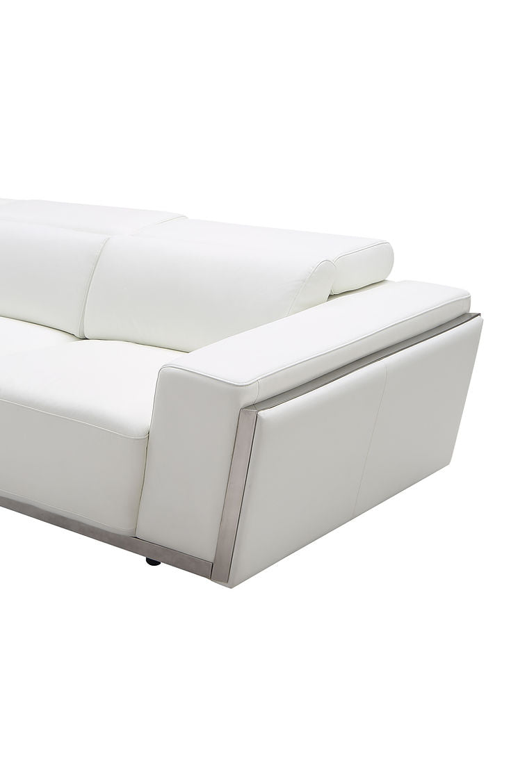 Domo White Italian Leather Sectional MI-8010A