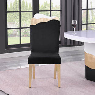 Orion White/Black/Gold 7pc Dining Room Set D901