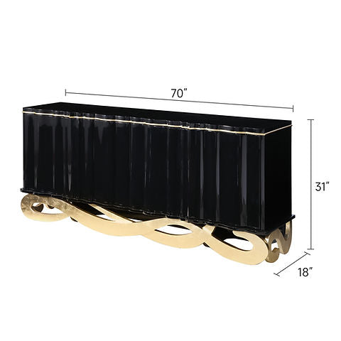 Tessa Black/Gold Console Table A-C17
