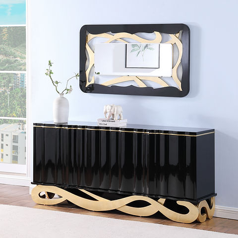 Tessa Black/Gold Console Table A-C17