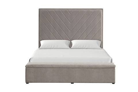 Grey Velvet King Bed B8012