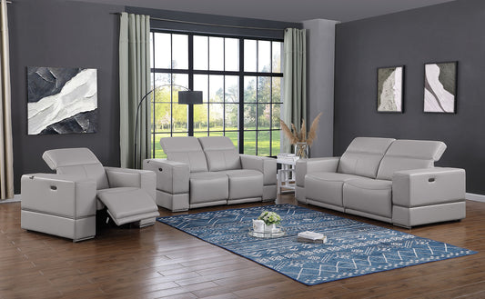 Franco Light Grey POWER Reclining Sofa and Loveseat MI-1122