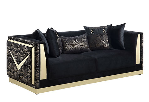 Monaco Black/Gold Living Room Set S4030