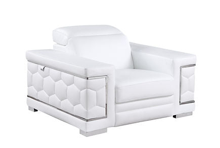 Favo White Italian Leather  Living Room Set MI-1250