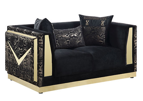 Monaco Black/Gold Living Room Set S4030