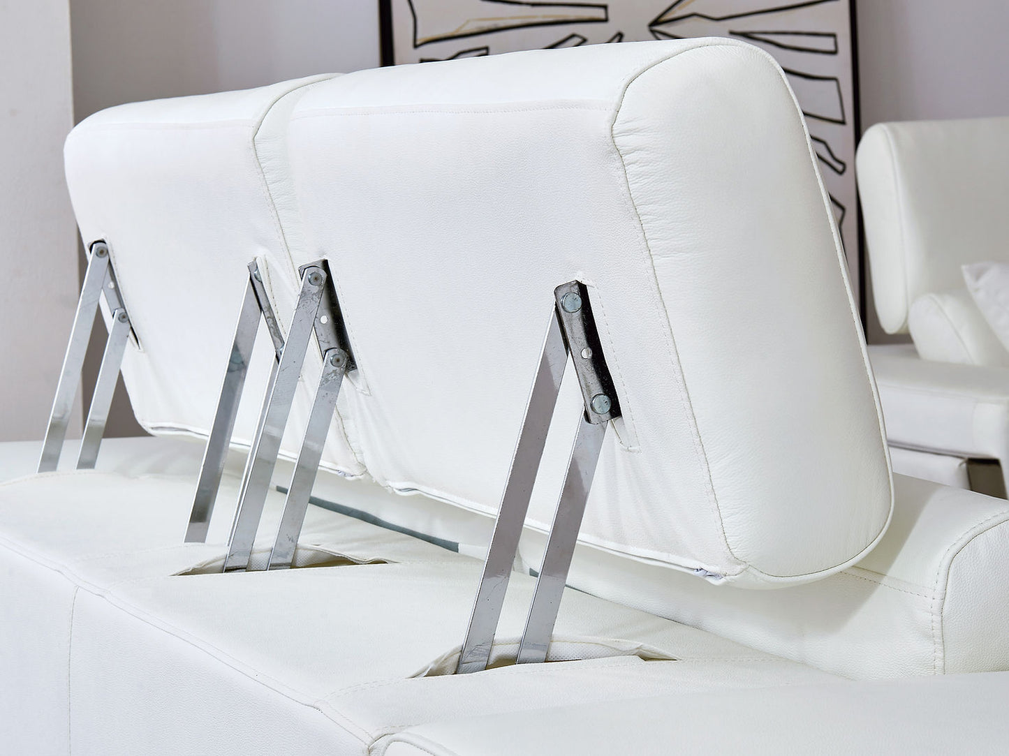 Domo White ITALIAN LEATHER Living Room Set MI-8010