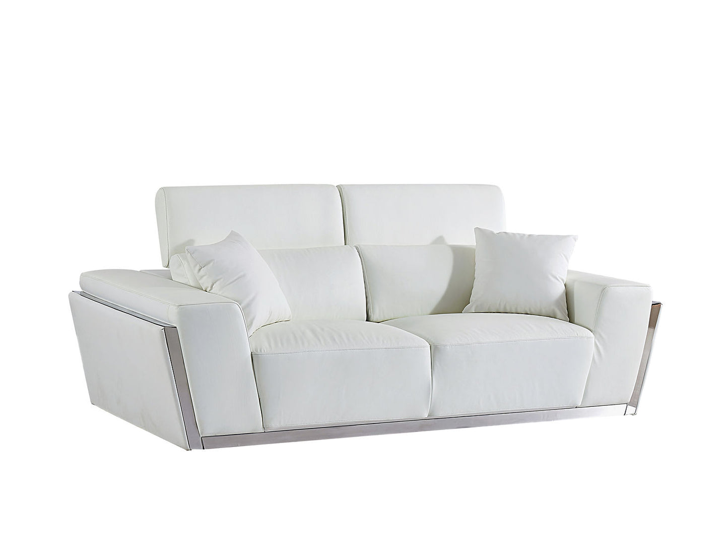 Domo White ITALIAN LEATHER Living Room Set MI-8010