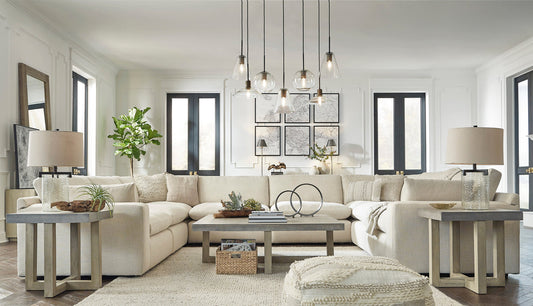 Elyza Linen OVERSIZE 8pc Moduler Double Chase Sectional 10006