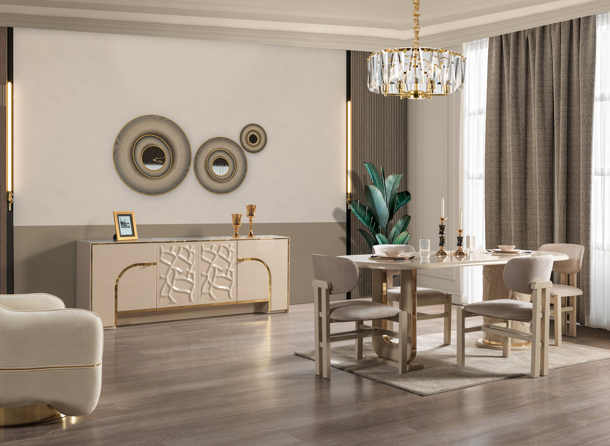 Helena Ivory 7pc Dining Room Set