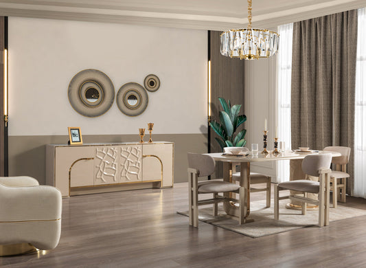 Helena Ivory 7pc Dining Room Set