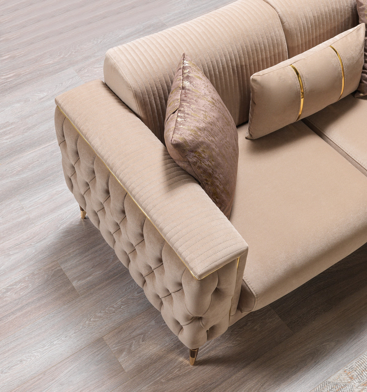 Belinda Coffee Velvet Living Room Set