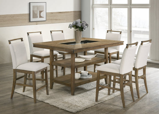 Tommy20 Vintage Walnut Finish 7pc Counter Height Set