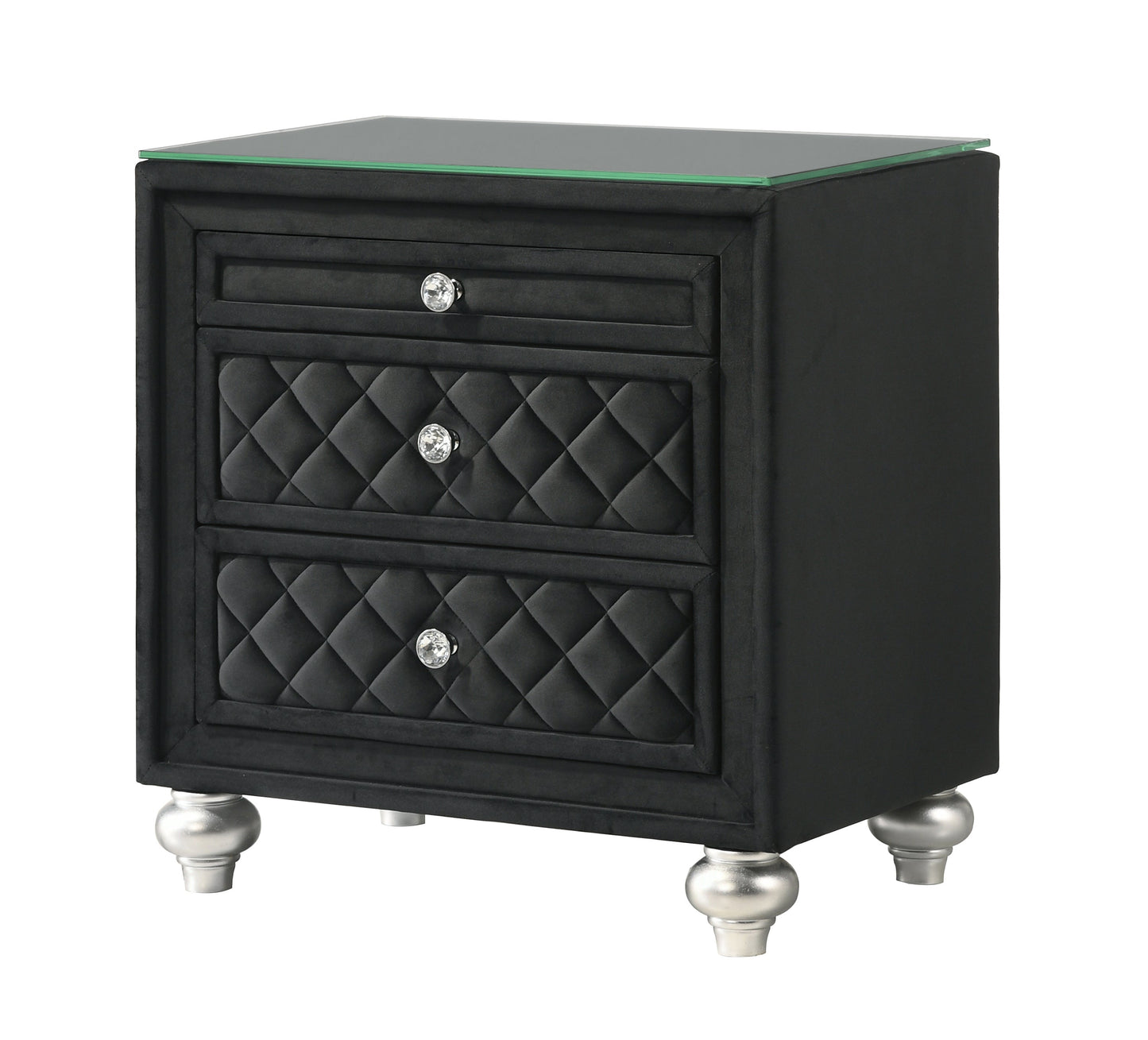 Cameo Black Upholstered Panel Bedroom Set B2180