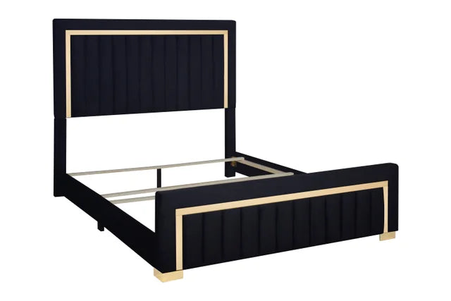 HH880 Black Twin Panel bed