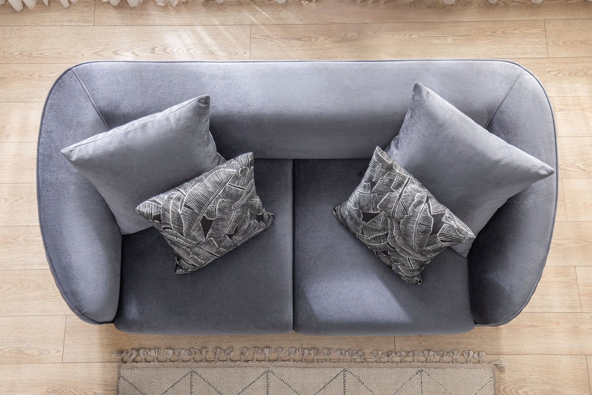 Angela Gray Velvet Living Room Set