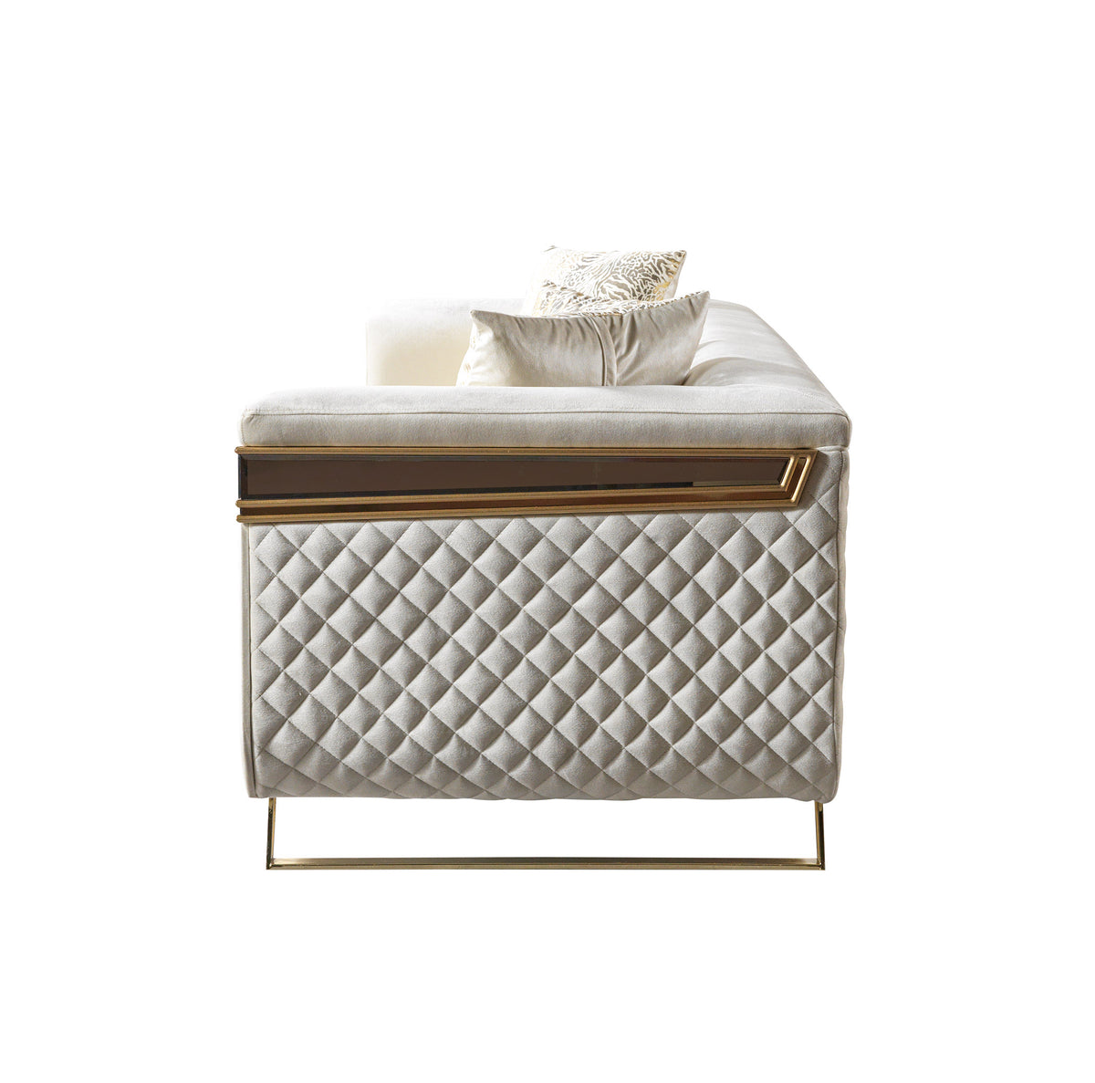 Anica Ivory Velvet Living Room Set