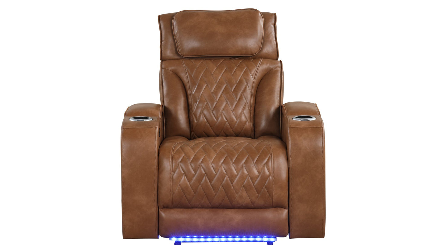 Skyline Brown POWER/LED/BLUETOOTH SPEAKERS 3pc Reclining Set