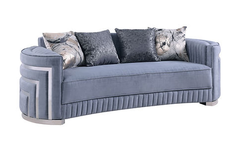 Minerva Grey Velvet Sofa and Loveseat S3300
