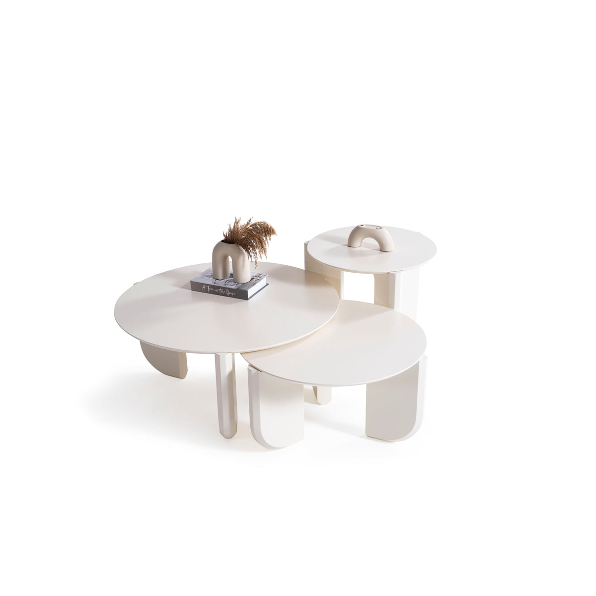 720 Cream 3pc Coffee Table Set