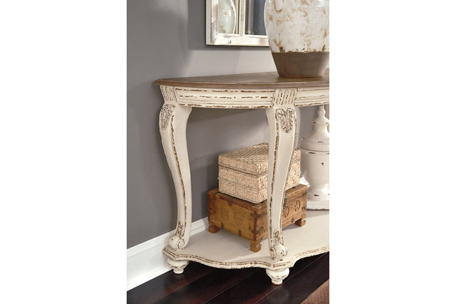 Realyn White/Brown Sofa Table T743