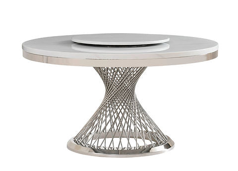 Unico White/Chrome Dining Table D605