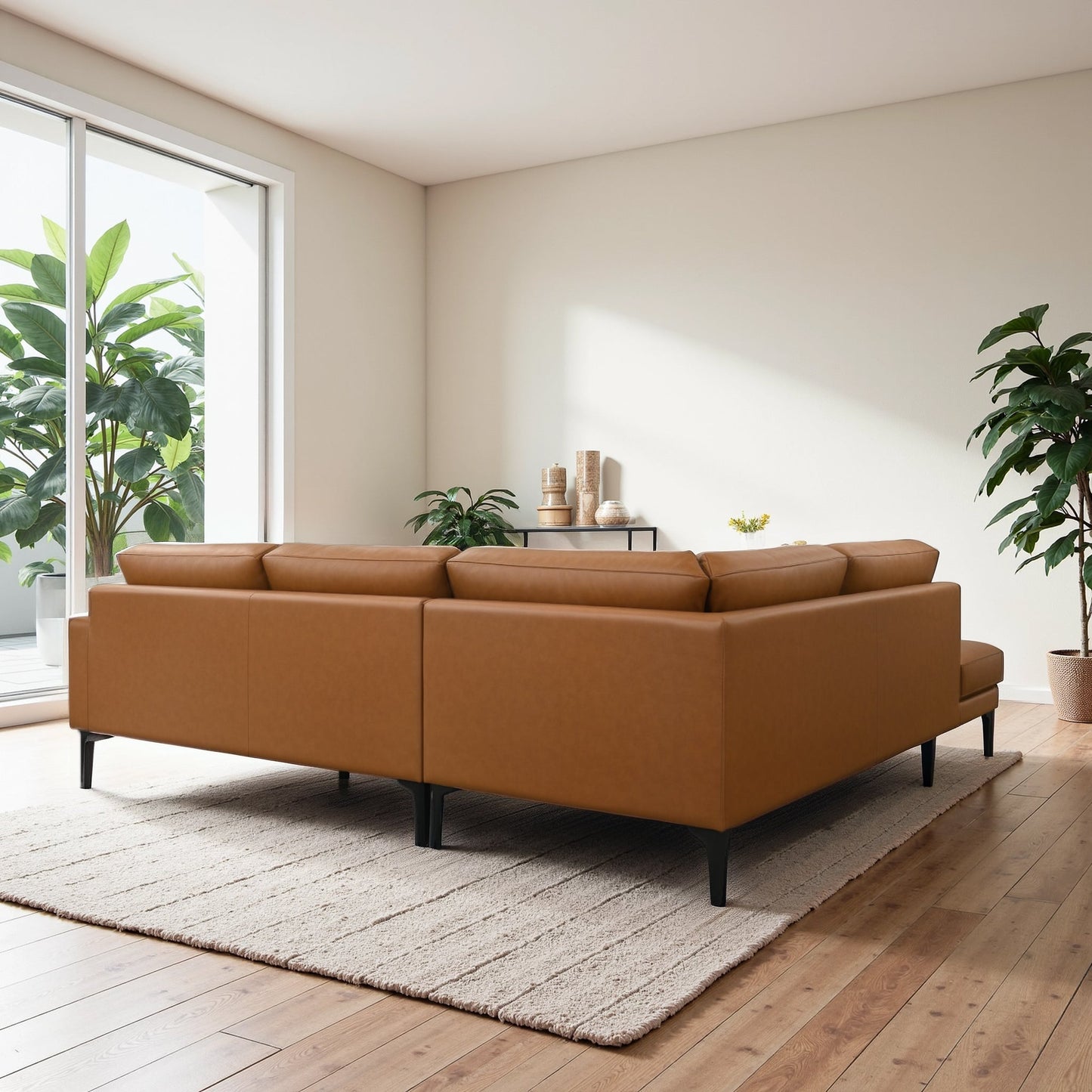 Bristol Durable Vegan Leather Left-Facing Sectional Sofa