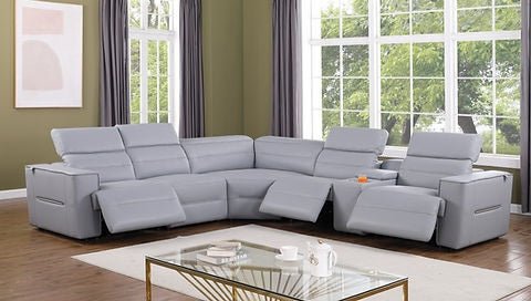 Nexus Light Blue POWER Reclining Sectional MI-1260