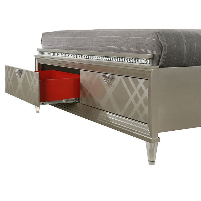 Freya Champagne Platform Bedroom Set B6600