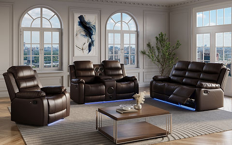 Marisol Brown LED/BLUETOOTH SPEAKERS Reclining Living Room Set S1887