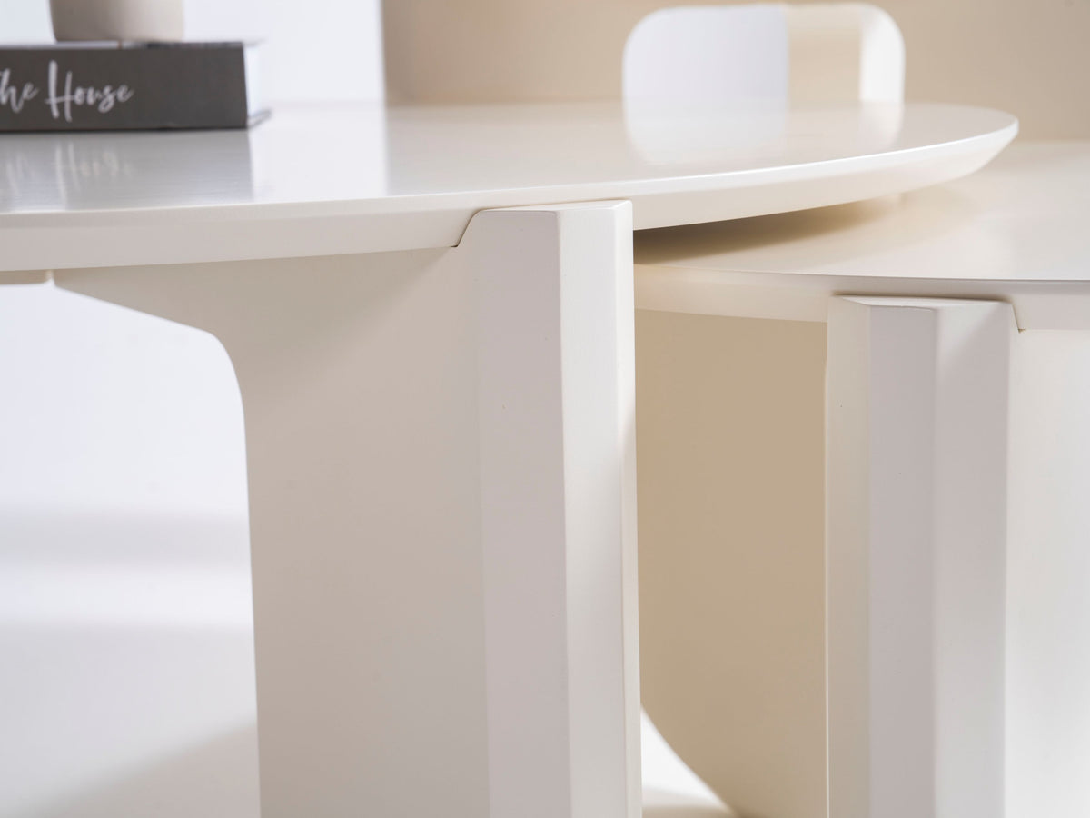 720 Cream 3pc Coffee Table Set