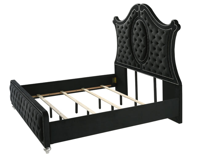 Cameo Black Upholstered Panel Bedroom Set B2180