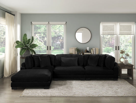 Traverse Black 4pc Modular Sectional 8555