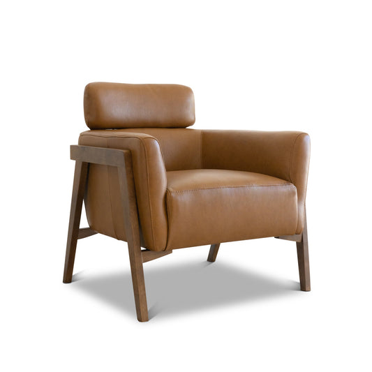 Kayson Tan Genuine Leather Lounge Chair