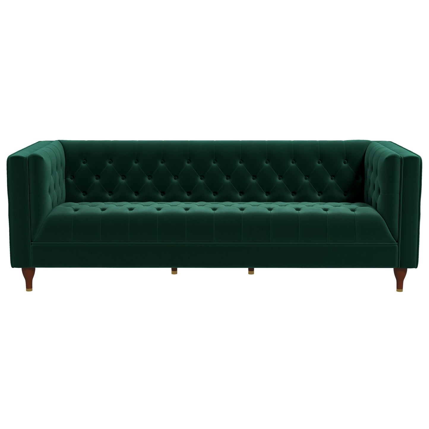Evelyn 88" Dark Green Luxury Chesterfield Sofa